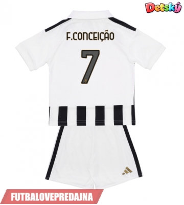 Lacne Dětský Futbalové dres Juventus Francisco Conceicao #7 2026-27 Krátky Rukáv - Domáci (+ trenírky)